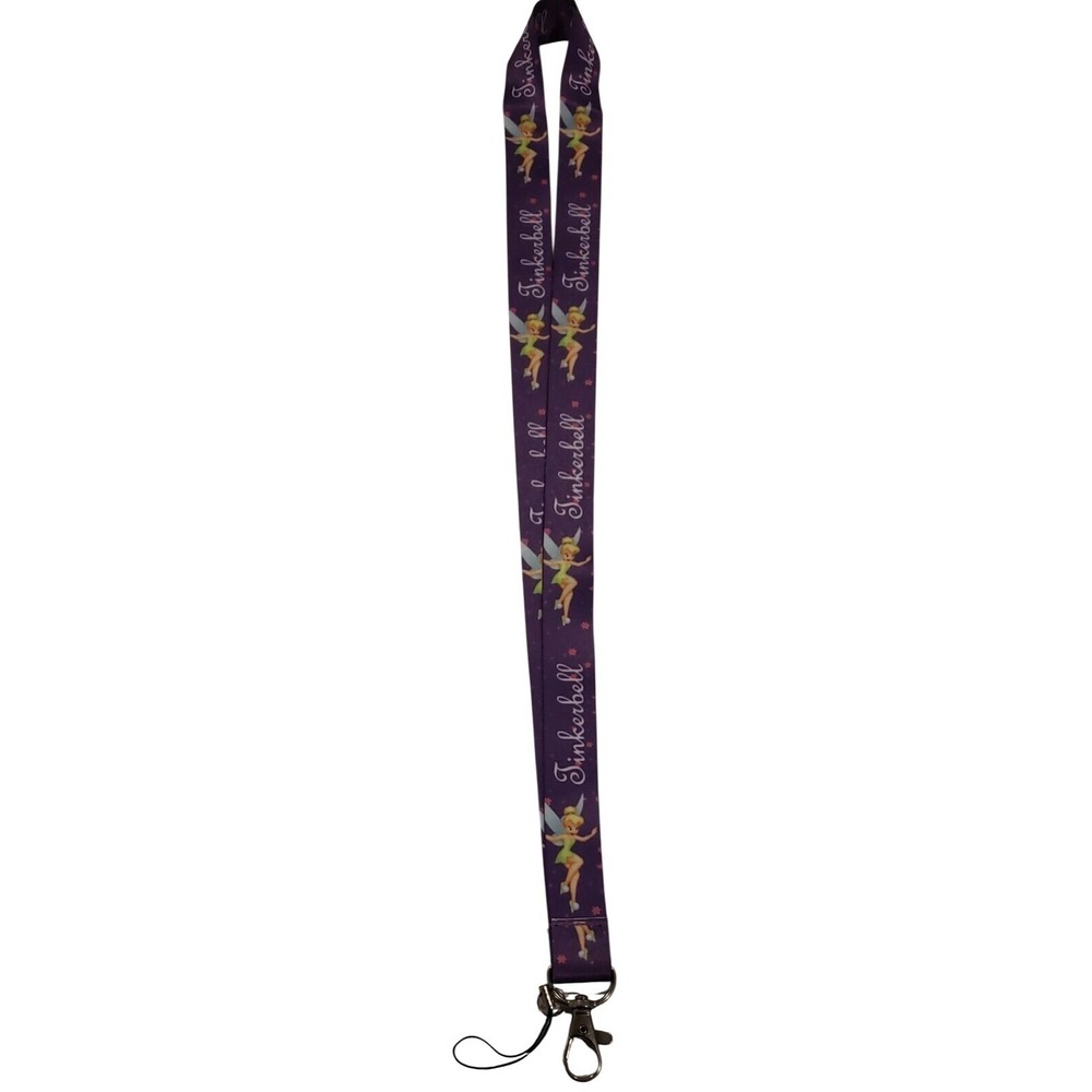 Disney Tinker Bell Fairy Pin Trading Neck Lanyard ID Keys Purple New 055